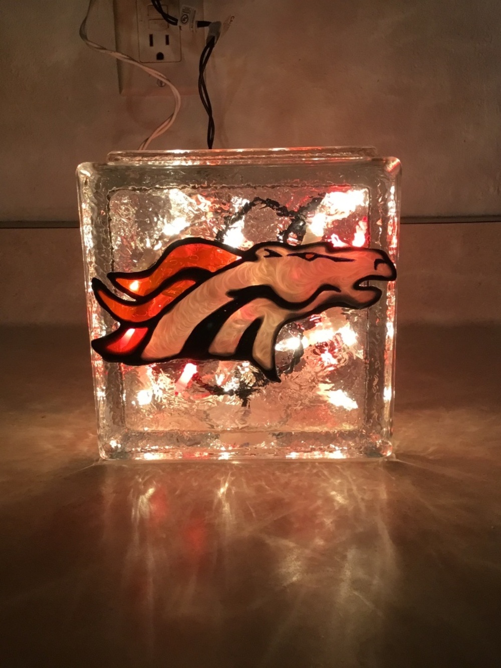 Hand Painted Denver Broncos Light